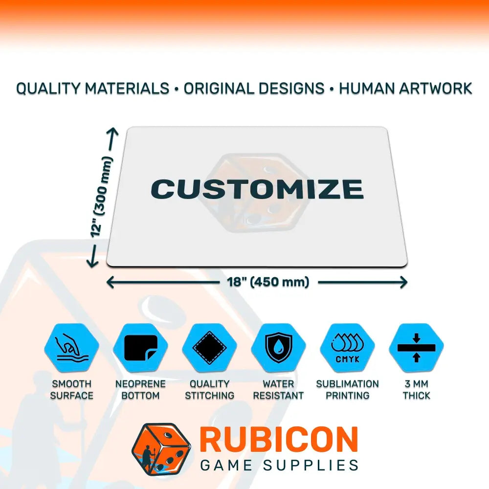 Rubicon Game Supplies product with customizable text on a white background