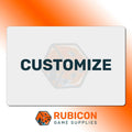 Rubicon Game Supplies customizable dice tray with 'Customize' text on a gradient background