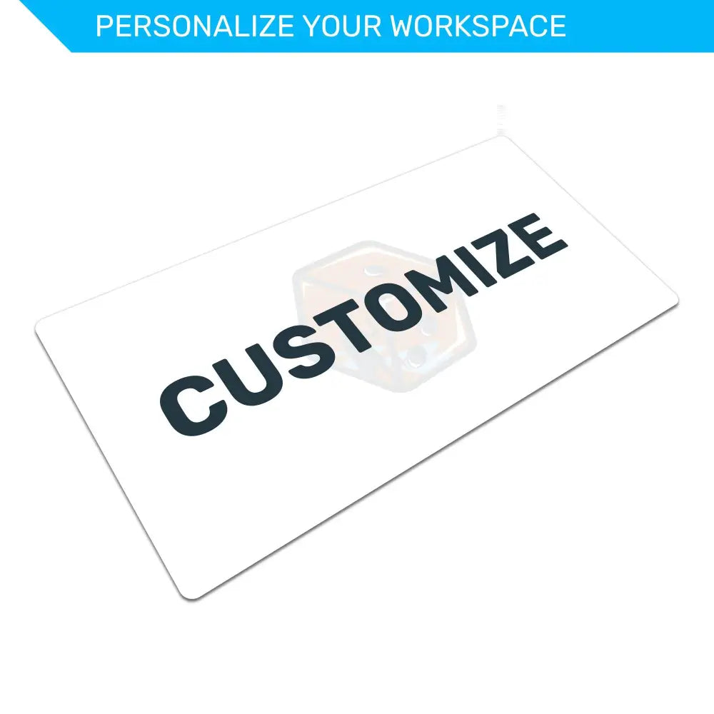 Clear mouse pad with 'CUSTOMIZE' text on a white background