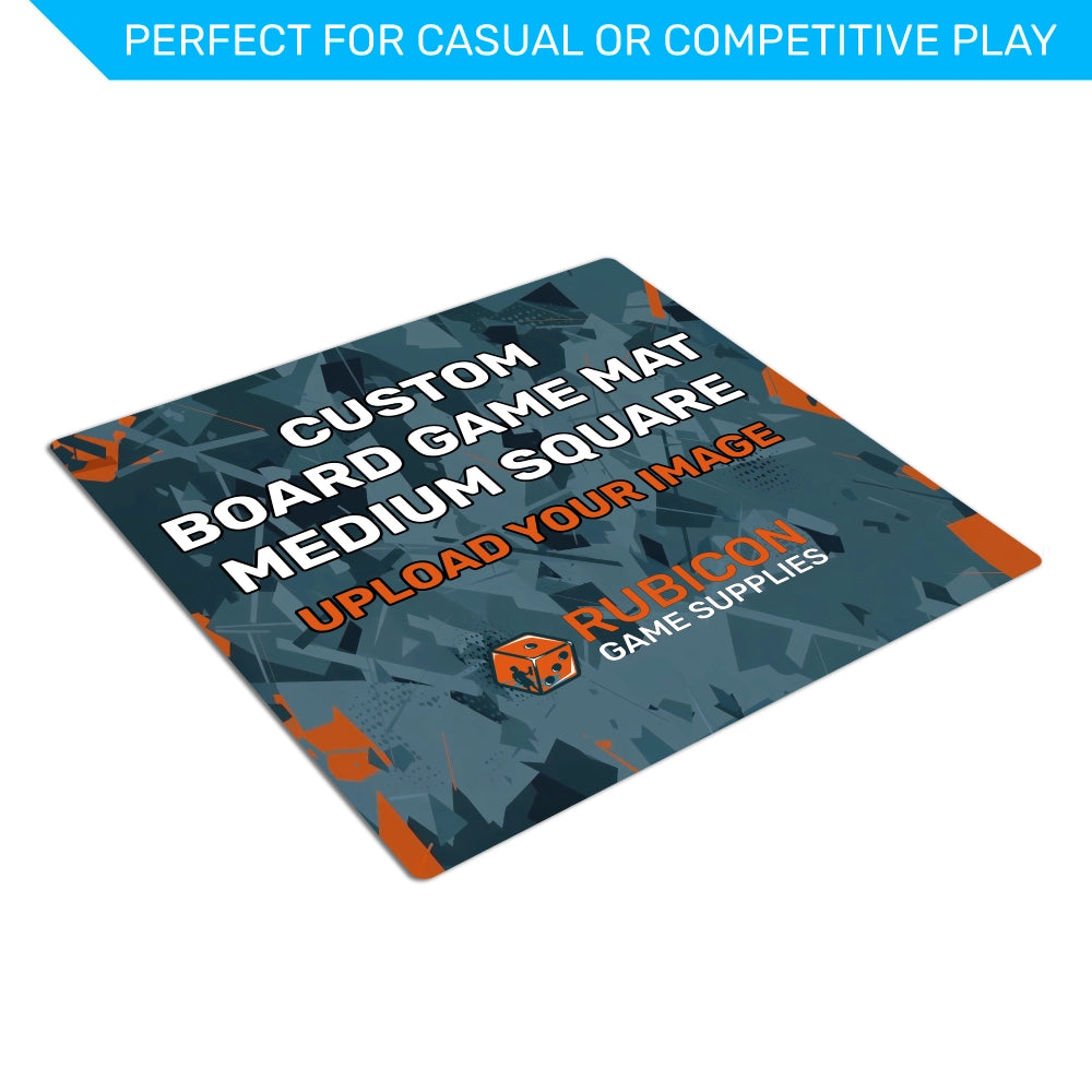 Custom printed board game mat medium square angled perspective view