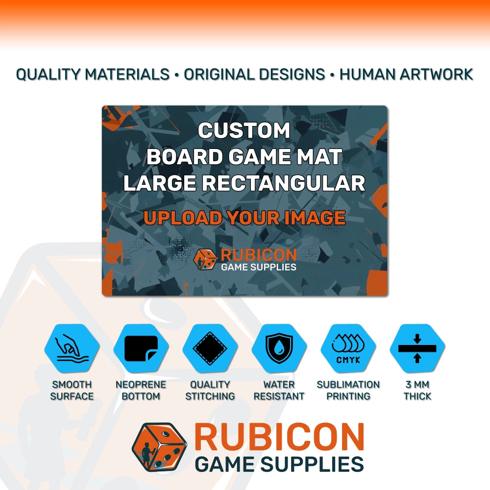 Custom printed board game mat 36" x 24" 3 mm neoprene material specifications