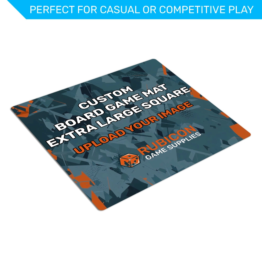 Custom printed board game mat extra large square angled perspective view