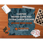 Custom printed board game mat extra large square wood table gaming setup