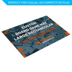 Custom printed board game mat large rectangular angled perspective view