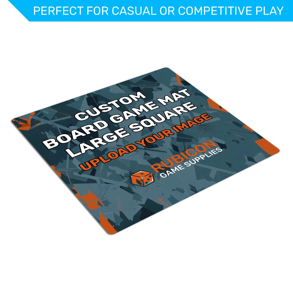 Custom printed board game mat large square angled perspective view