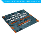 Custom printed board game mat large square angled perspective view