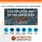 Custom printed desk mat 24" x 12" 3 mm neoprene material specifications