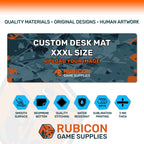 Custom printed desk mat 31" x 12" 3 mm neoprene material specifications