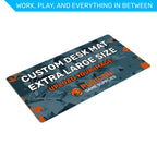 Custom printed desk mat extra large angled perspective view