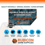Custom printed double sided playmat 24" x 14" 3 mm neoprene material specifications