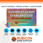 Custom printed reflective playmat 24" x 14" 3 mm neoprene material specifications
