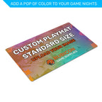 Custom printed reflective playmat standard size angled perspective view