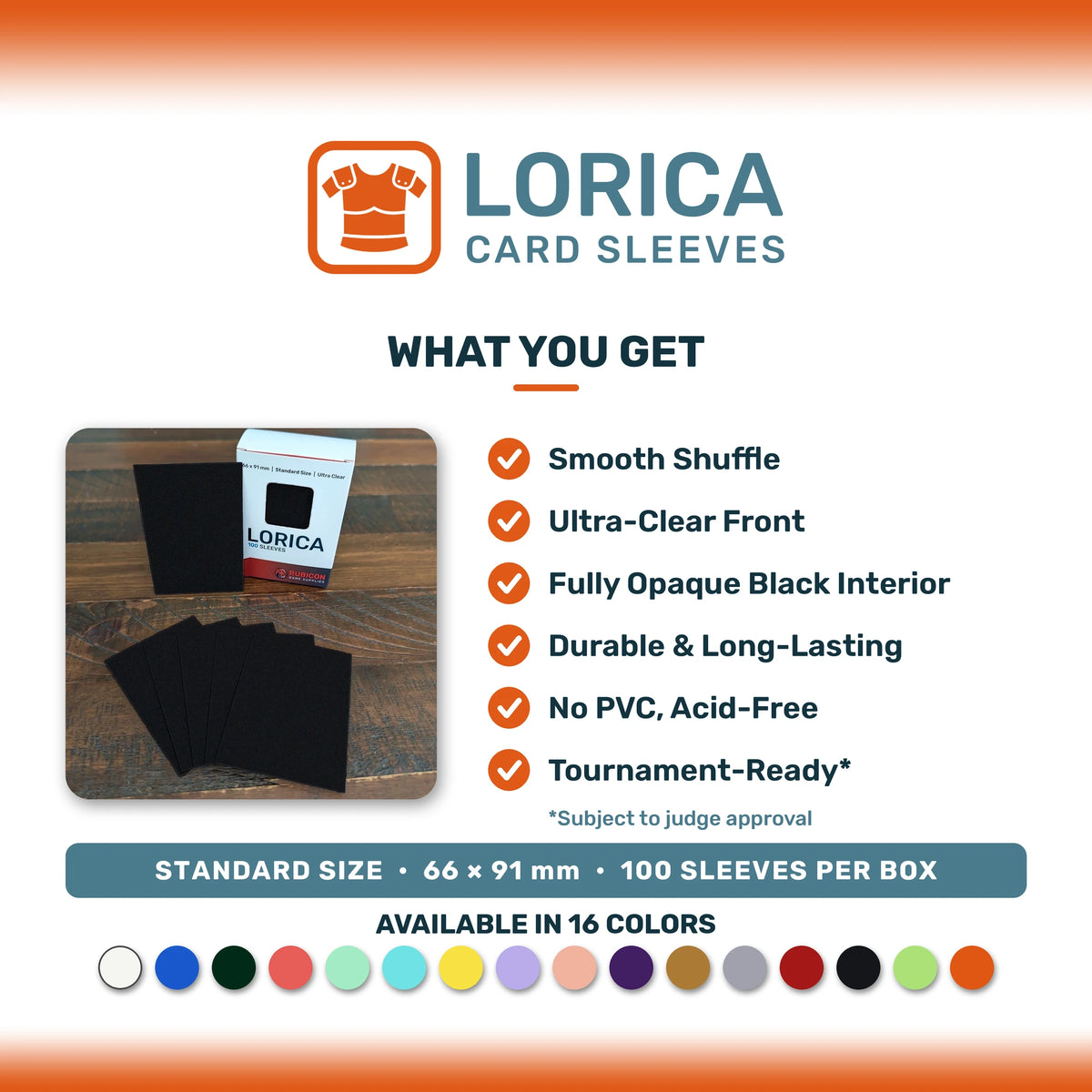 Lorica card sleeves features colors 66 x 91 mm