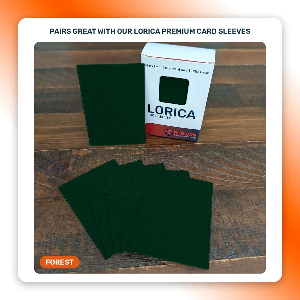 Lorica Premium Card Sleeves in Forest, 100 pack, standard size, pairs with this playmat