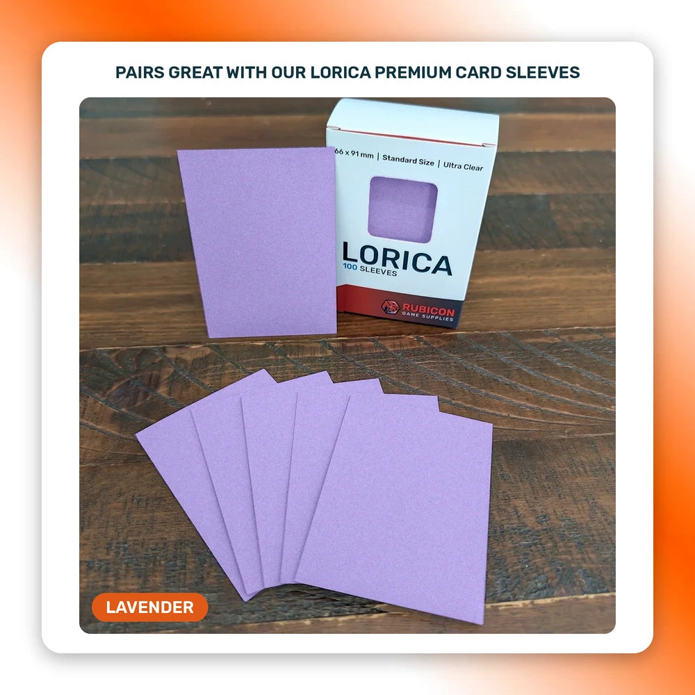 Lorica Premium Card Sleeves in Lavender, 100 pack, standard size, pairs with this playmat