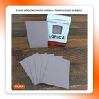 Lorica Premium Card Sleeves in Silver, 100 pack, standard size, pairs with this playmat