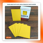 Lorica Premium Card Sleeves in Yellow, 100 pack, standard size, pairs with this playmat