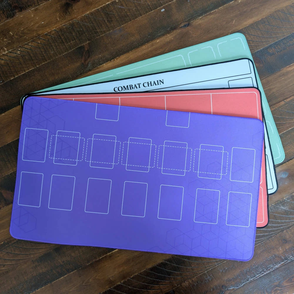 Custom playmat with a stitched edge