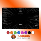 Pokemon TCG Standard Layout playmat in black with active, bench, prize cards, deck and discard zones, in 8 colors