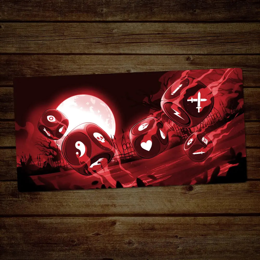 Sasha Figarella - Clear Stitched / Tossing Dice Red / Extended 28’’ x 14’’ - Playmat
