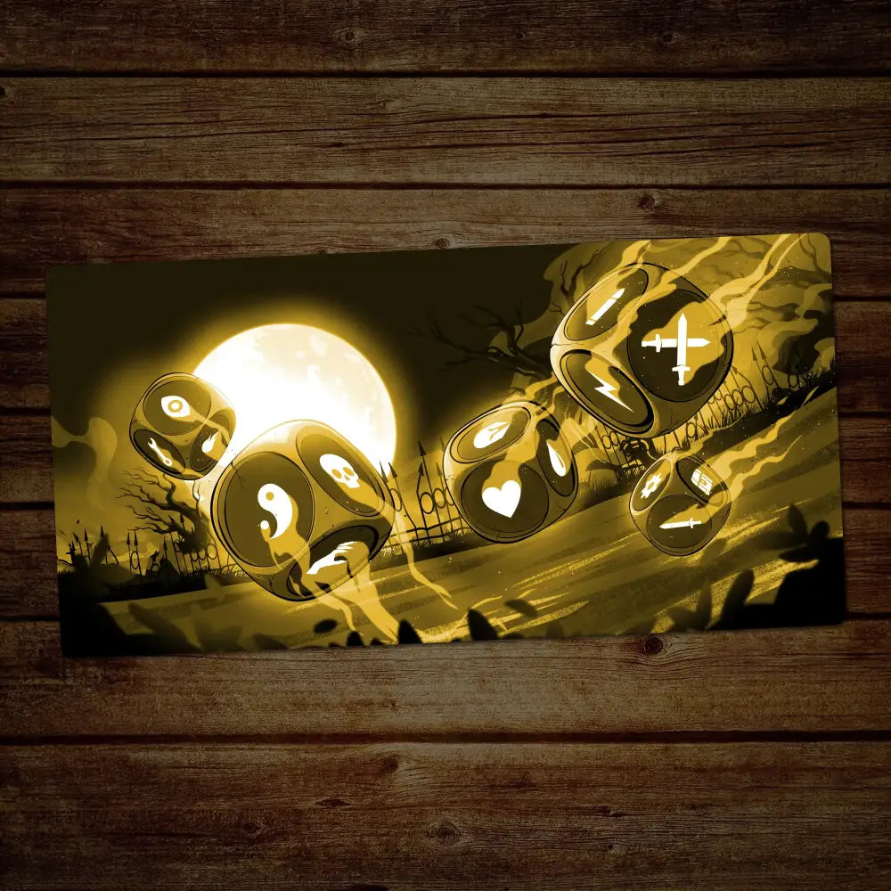 Sasha Figarella - Clear Stitched / Tossing Dice Yellow / Extended 28’’ x 14’’ - Playmat
