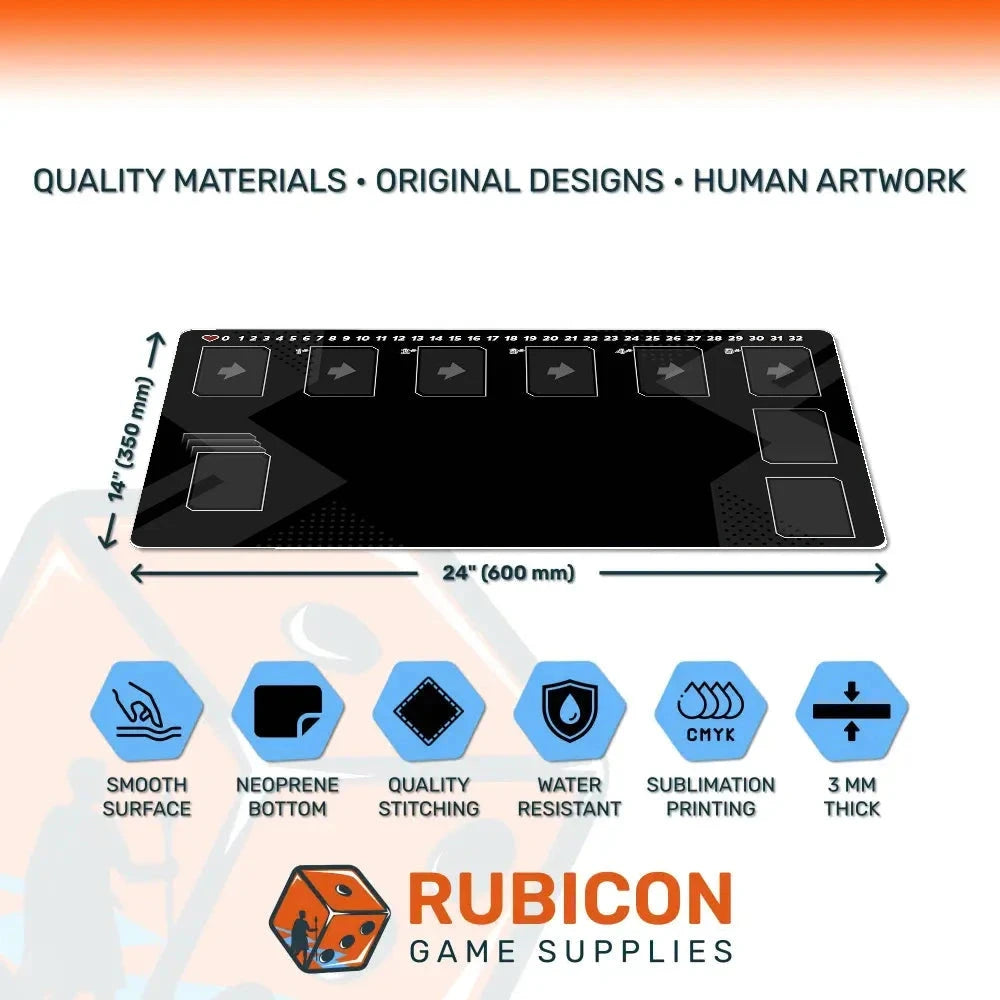 Universus TCG playmat, 24 x 14 inches, 3 mm neoprene, features and specs