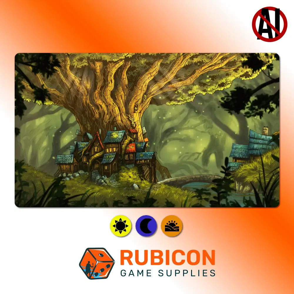 Woodland Haven - Clear Stitched / Day - Premium TCG Playmats by Rubicon Game Supplies Playmat